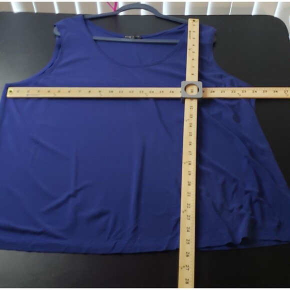 Eileen Fisher Tank Top Womens 3X Blue 100% Silk Sleeveless Blouse Casual Work - Picture 5 of 9